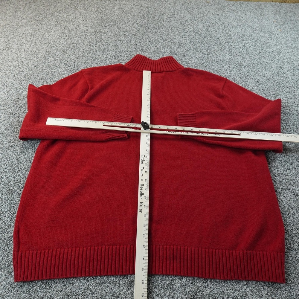 VTG Polo Ralph Lauren Sweater Mens 3XB Red Pony Logo 1/4 Zip Mock Neck Pullover - Picture 6 of 9